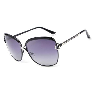 HDCRAFTER E016 Retro Fashion Ultraviolet-proof gepolariseerde zonnebril voor Women(Black)