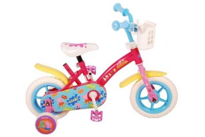 Peppa Pig kinderfiets - meisjes - 10 inch - roze/blauw - doortrapper