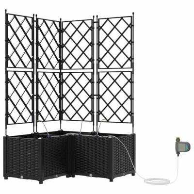VidaXL Tuin bloempot 3 pcs zwart staal