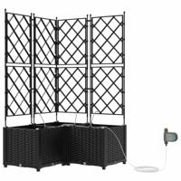 Tuin Bloempot 3 pcs Zwart Staal - thumbnail