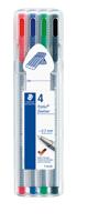 Staedtler fineliner Triplus geassorteerde kleuren, opstelbare box met 4 stuks - thumbnail