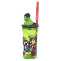 Beker met Rietje The Avengers Seven Wonders Hulk 360 ml - thumbnail