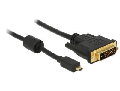Delock 83585 HDMI-kabel HDMI / DVI Adapterkabel HDMI-micro-D-stekker, DVI-D 24+1-polige stekker 1.00 m Zwart Met Ferrietkern, Schroefbaar, Vergulde Delock 83585 HDMI-kabel HDMI / DVI Adapterkabel HDMI-micro-D-stekker, DVI-D 24+1-polige stekker 1.00 m Zwart Met Ferrietkern, Schroefbaar, Vergulde