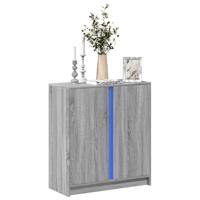 Dressoir met LED 77x34x85 cm bewerkt hout grijs sonoma eiken - thumbnail