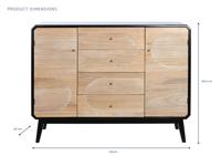 Dressoir DKD Home Decor Zwart Hout (120 x 40 x 90 cm) - thumbnail