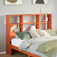 Hoofdbord met opbergruimte 160 cm massief grenenhout wasbruin - thumbnail