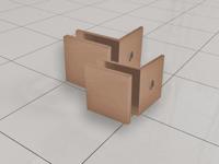 Wiesbaden Glaskoppeling Set tbv Inloopdouche Zonder Profiel Geborsteld Koper - thumbnail