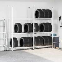 VidaXL 3-laags bandenrekken 2 st 110x40x200 cm staal zilverkleurig - thumbnail