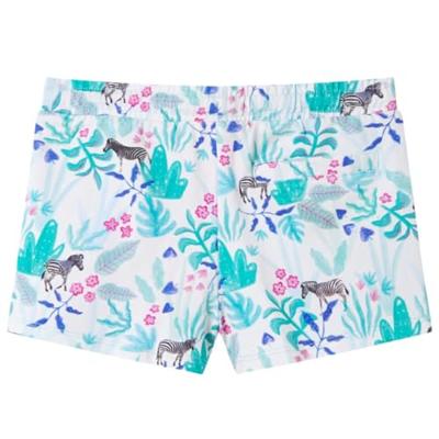 Kindershorts met trekkoord 140 ecru en donkermint