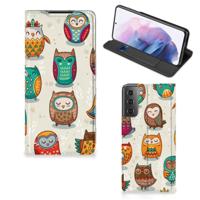 Samsung Galaxy S21 Plus | Hoesje maken | Vrolijke Uilen - thumbnail