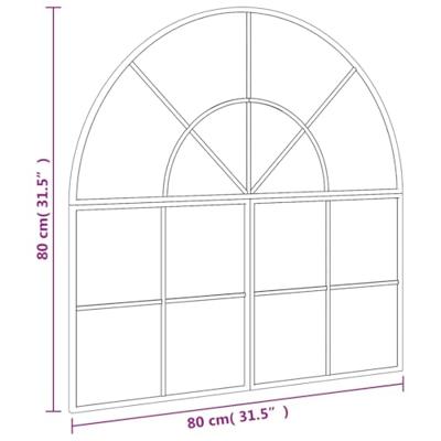 VidaXL Wandspiegel boog 80x80 cm ijzer zwart VidaXL Wandspiegel boog 80x80 cm ijzer zwart