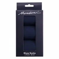 Mondoni showsokken 3-pack donkerblauw maat:36-41 - thumbnail