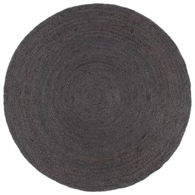 VidaXL Vloerkleed handgemaakt rond 240 cm jute donkergrijs