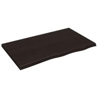 Wastafelblad 100x60x(2-4) cm behandeld massief hout donkerbruin - thumbnail