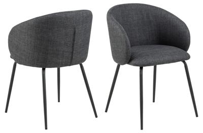 Bendt Eetkamerstoel 'Cristi' Structuurstof, kleur Donkergrijs