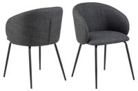 Bendt Eetkamerstoel 'Cristi' Structuurstof, kleur Donkergrijs - thumbnail