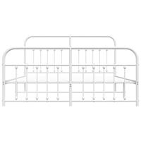 Bedframe met hoofd- en voeteneinde metaal wit 160x200 cm - thumbnail
