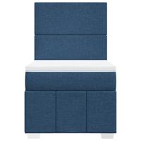 Boxspring met matras stof blauw 90x200 cm - thumbnail