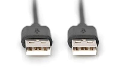 Digitus USB-kabel USB 2.0 USB-A stekker, USB-A stekker 1.00 m Zwart AK-300100-010-S - thumbnail