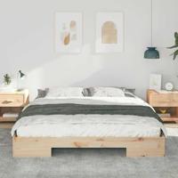 Bedframe met opslag Bruin 200 x 200 cm Massief grenenhout - thumbnail