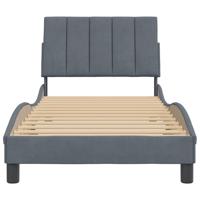 Bedframe zonder matras 90x190 cm fluweel donkergrijs - thumbnail