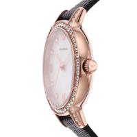 Emporio Armani AR11485 Horloge Cleo staal-leder rosekleurig-zwart 32 mm - thumbnail