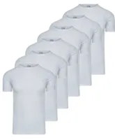 6 stuks ondershirt heren - Ronde hals - 100% Katoenen mannen T-shirt korte mouw - Witte t shirts heren - thumbnail