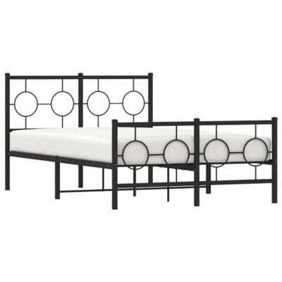 Bedframe met hoofd- en voeteneinde metaal zwart 120x200 cm Bedframe met hoofd- en voeteneinde metaal zwart 120x200 cm