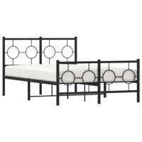 Bedframe met hoofd- en voeteneinde metaal zwart 120x190 cm - thumbnail