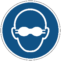 Dragen van opaak bril verplicht gebods- Ø 100 mm - Sticker - thumbnail