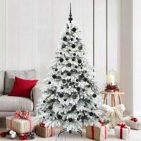 Kunstkerstboom met 300 LED met standaard Wit 180 cm PE en PVC - thumbnail