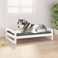 VidaXL Hondenmand 105,5x75,5x28 cm massief grenenhout wit - thumbnail