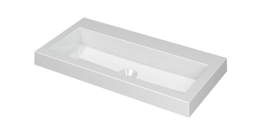 INK Dock Wastafel Polystone Zonder Kraangat - 800x400x60 mm - Glans Wit