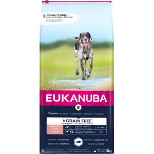 EUKANUBA Graanvrij* premium hondenvoer met zeevis voor grote en extra grote rassen - droogvoer voor volwassen honden, 12 kg