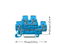WAGO 870-504 Doorgangsklem 2-etages 5 mm Spanveer Toewijzing: N, N Blauw 50 stuk(s) - thumbnail
