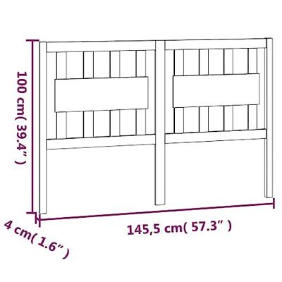 Hoofdbord 145,5x4x100 cm massief grenenhout wit