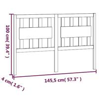 Hoofdbord 145,5x4x100 cm massief grenenhout wit - thumbnail