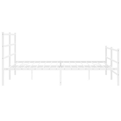 Bedframe met hoofd- en voeteneindemetaal wit 193x203 cm - thumbnail