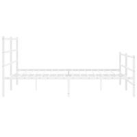 Bedframe met hoofd- en voeteneinde metaal wit 193x203 cm - thumbnail