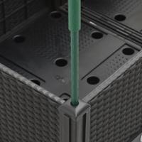 Plantenbak met latwerk 160x40x142,5 cm polypropeen zwart - thumbnail