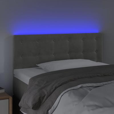 Hoofdbord LED 80x5x78/88 cm fluweel lichtgrijs - thumbnail