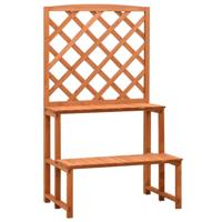VidaXL Plantenrek met latwerk 70x42x120 cm massief vurenhout oranje - thumbnail