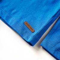 Kindershirt met lange mouwen voetbalspelerprint 140 kobaltblauw - thumbnail