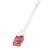 LogiLink CQ2021U RJ45 Netwerkkabel, patchkabel CAT 6 U/UTP 0.50 m Wit Vlambestendig, Snagless 1 stuk(s) - thumbnail
