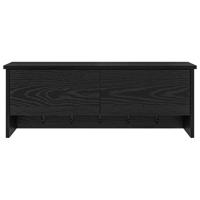 Wandgemonteerde kapstok met plank Zwart eiken 80 x 20 x 30 cm - thumbnail