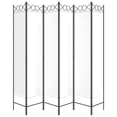 Kamerscherm met 6 panelen 240x200 cm stof wit Kamerscherm met 6 panelen 240x200 cm stof wit