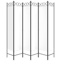 Kamerscherm met 6 panelen 240x200 cm stof wit - thumbnail