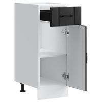 Keuken onderkast Lucca bewerkt hout zwart - thumbnail