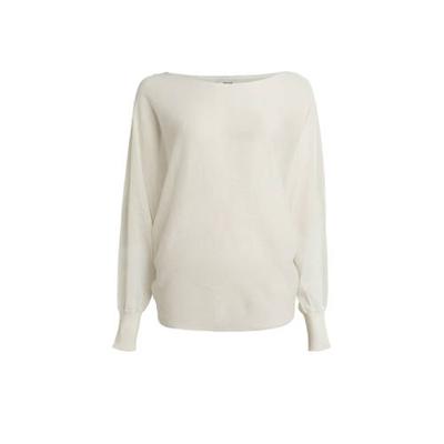 Anna semi-transparante top met vleermuismouwen wit