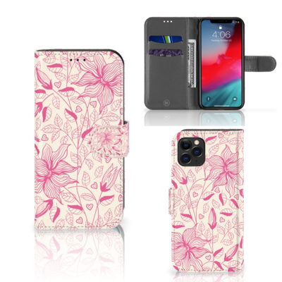 Apple iPhone 11 Pro Hoesje Pink Flowers Apple iPhone 11 Pro Hoesje Pink Flowers